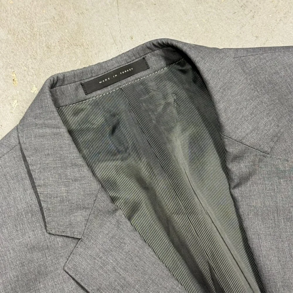 Hugo Boss Blazer Guabello 130s Wool Sport Coat Sharkskin Grey Huge/Genius 40R - Picture 5 of 12